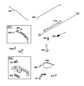 Controls Group Diagram and Parts List for 093J05-0173-F1 020000 - 09Z999 Briggs and Stratton Engine